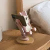 Cute cat-shaped brown phone stand desktop multi-functional support frame creative, simple and practical gift details Picture